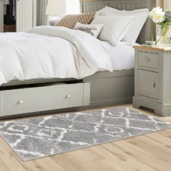 Deluxe Berber Shaggy Runner - Grey & White - 180x67cm 6 Deluxe Berber Shaggy Runner - Grey & White - 180x67cm -Curver Shop 13888989 1374988130978099