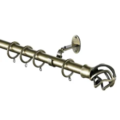 Extendable Curtain Pole With Cage Ball Finial - Brass -Curver Shop 13909289 1494987948214631