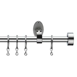 Extendable Curtain Pole With Crystal Finial - Brass