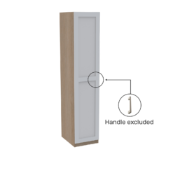 House Beautiful Realm Single Wardrobe, Oak Effect Carcass - White Shaker Door (W) 450mm X (H) 2196mm -Curver Shop 13999704 6035005578075354