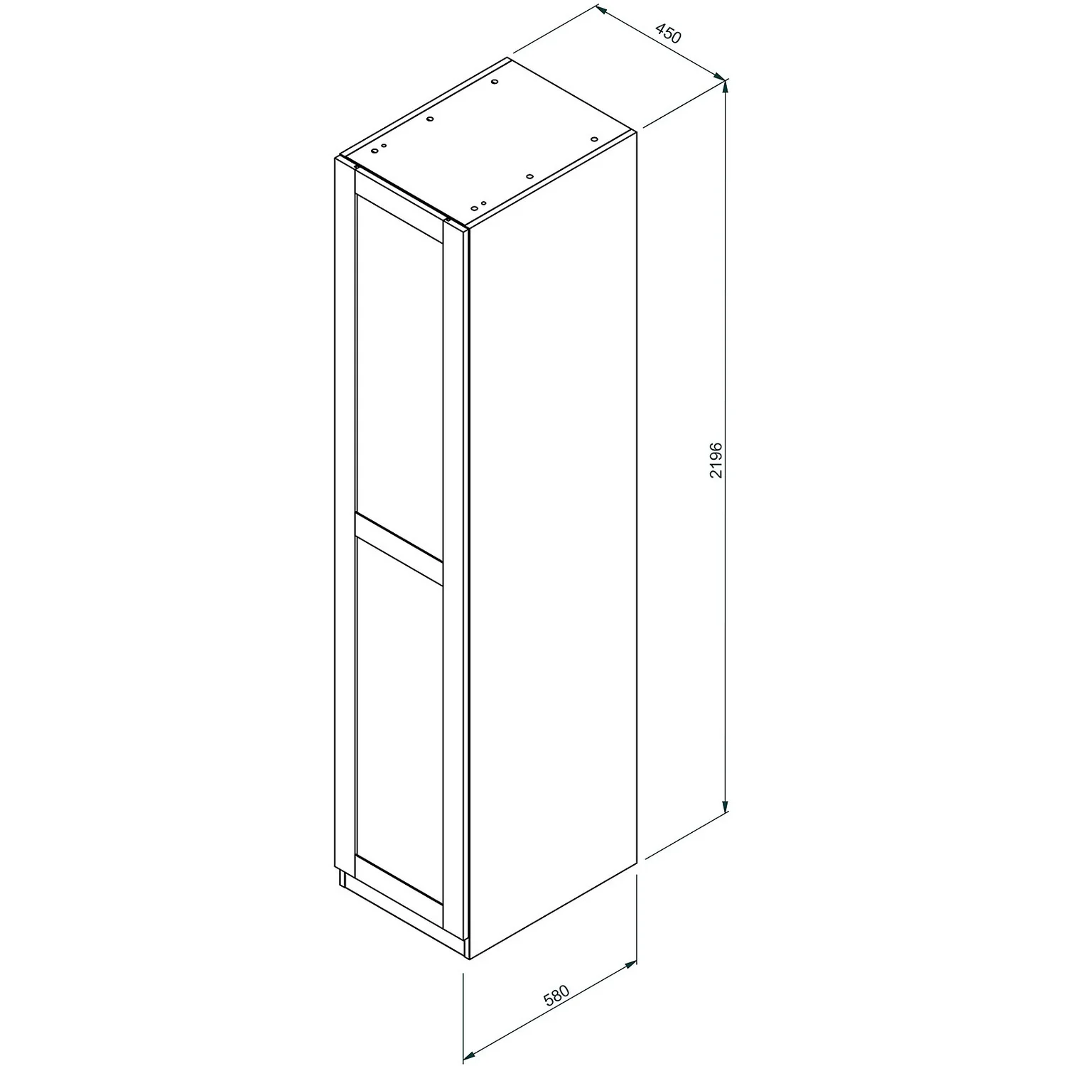 House Beautiful Realm Single Wardrobe, Oak Effect Carcass - Navy Blue Shaker Door (W) 450mm X (H) 2196mm 5 House Beautiful Realm Single Wardrobe, Oak Effect Carcass - Navy Blue Shaker Door (W) 450mm X (H) 2196mm - Image 5