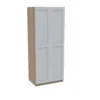 House Beautiful Realm Double Wardrobe, Oak Effect Carcass - White Shaker Doors (W) 900mm X (H) 2196mm