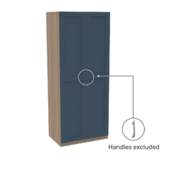 House Beautiful Realm Double Wardrobe, Oak Effect Carcass - Navy Blue Shaker Doors (W) 900mm X (H) 2196mm -Curver Shop 13999715 1595007373471050