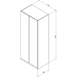 House Beautiful Escape Double Wardrobe, Oak Effect Carcass - Gloss White Handleless Door (W) 900mm X (H) 2196mm -Curver Shop 13999716 2935005572439179