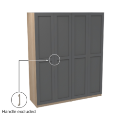 House Beautiful Realm Quad Wardrobe, Oak Effect Carcass - Carbon Grey Shaker Doors (W) 1800mm X (H) 2196mm -Curver Shop 13999739 1425014911713715