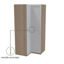 House Beautiful Realm Corner Wardrobe, Oak Effect Carcass - White Shaker Doors (W) 1053mm X (H) 2196mm -Curver Shop 13999750 3435012795403132