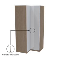 House Beautiful Honest Corner Wardrobe, Oak Effect Carcass - Gloss White Slab Doors (W) 1053mm X (H) 2196mm 6 House Beautiful Honest Corner Wardrobe, Oak Effect Carcass - Gloss White Slab Doors (W) 1053mm X (H) 2196mm -Curver Shop 13999759 1225012795534316
