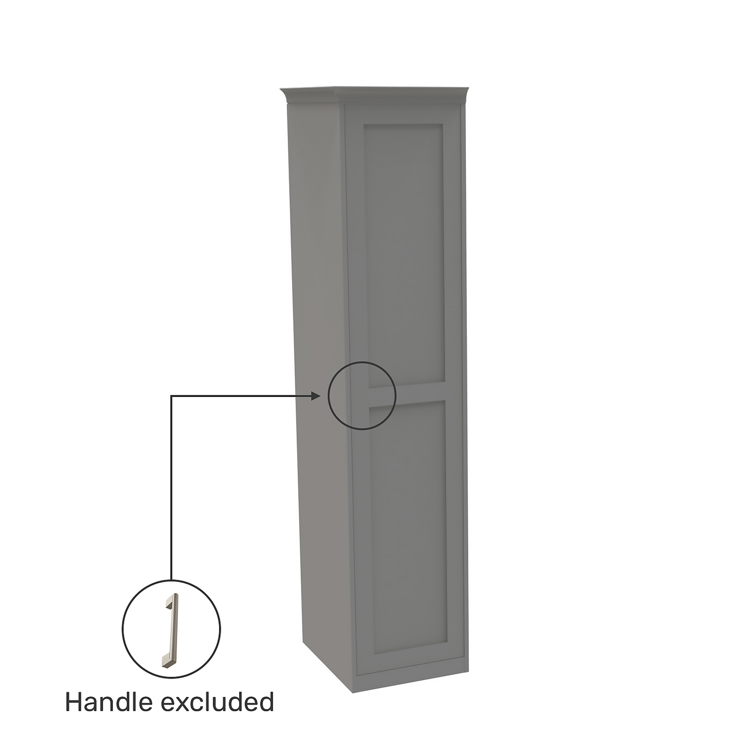 House Beautiful Realm Fitted Look Single Wardrobe, Oak Effect Carcass - Grey Shaker Door (W) 551mm X (H) 2256mm 3 House Beautiful Realm Fitted Look Single Wardrobe, Oak Effect Carcass - Grey Shaker Door (W) 551mm X (H) 2256mm - Image 3
