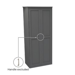 House Beautiful Realm Fitted Look Double Wardrobe, Oak Effect Carcass - Carbon Grey Shaker Doors (W) 1001mm X (H) 2256mm 7 House Beautiful Realm Fitted Look Double Wardrobe, Oak Effect Carcass - Carbon Grey Shaker Doors (W) 1001mm X (H) 2256mm -Curver Shop 13999776 2115014911748455