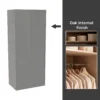 House Beautiful Honest Fitted Look Double Wardrobe, Oak Effect Carcass - Gloss Grey Slab Doors (W) 940mm X (H) 2226mm