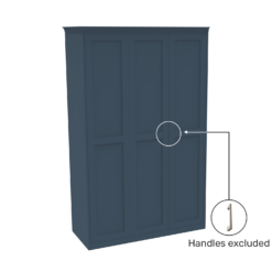 House Beautiful Realm Fitted Look Triple Wardrobe, Oak Effect Carcass -Navy Blue Shaker Doors (W) 1451mm X (H) 2256mm -Curver Shop 13999785 1275007373467783