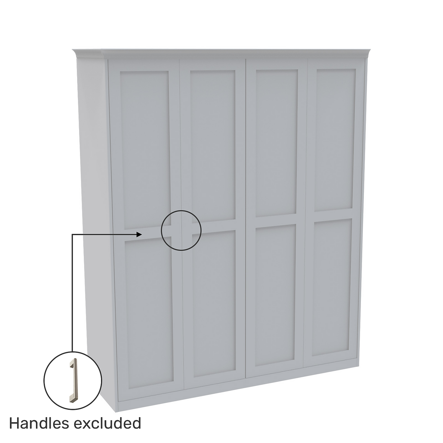 House Beautiful Realm Fitted Look Quad Wardrobe, Oak Effect Carcass - White Shaker Doors (W) 1901mm X (H) 2256mm 4 House Beautiful Realm Fitted Look Quad Wardrobe, Oak Effect Carcass - White Shaker Doors (W) 1901mm X (H) 2256mm - Image 4