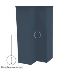 House Beautiful Realm Fitted Look Corner Wardrobe, Oak Effect Carcass - Navy Blue Shaker Doors (W) 1103mm X (H) 2256mm -Curver Shop 13999801 1085012795533392