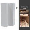 House Beautiful Honest Fitted Look Corner Wardrobe, Oak Effect Carcass - Gloss White Slab Doors (W) 1073mm X (H) 2226mm