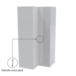 House Beautiful Honest Fitted Look Corner Wardrobe, Oak Effect Carcass - Gloss White Slab Doors (W) 1073mm X (H) 2226mm -Curver Shop 13999804 6085012795519805