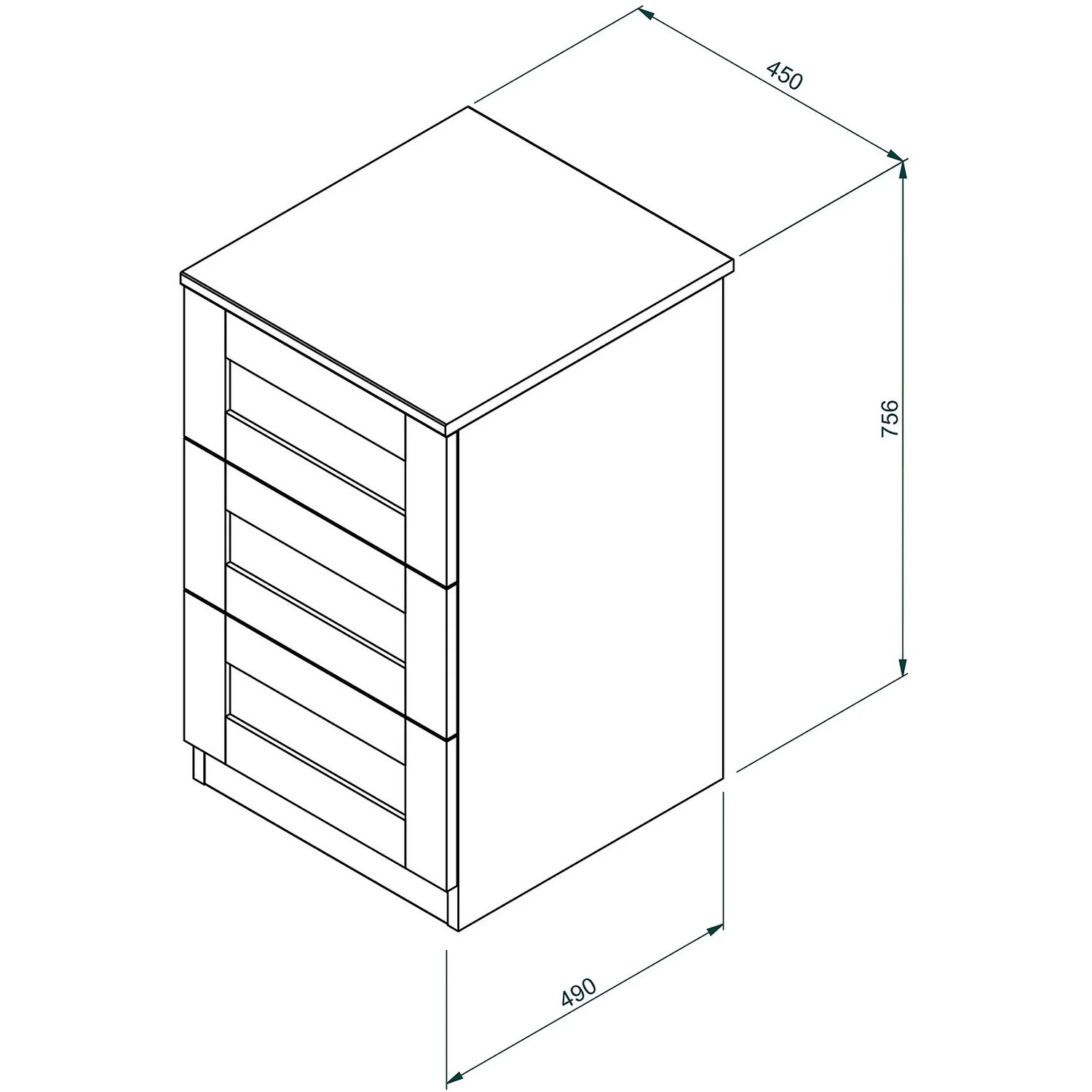 House Beautiful Realm Narrow Chest Of Drawers - Grey Shaker (W) 450mm X (H) 756mm 5 House Beautiful Realm Narrow Chest Of Drawers - Grey Shaker (W) 450mm X (H) 756mm - Image 5