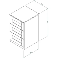 House Beautiful Realm Narrow Chest Of Drawers - Navy Blue Shaker (W) 450mm X (H) 756mm 9 House Beautiful Realm Narrow Chest Of Drawers - Navy Blue Shaker (W) 450mm X (H) 756mm -Curver Shop 13999817 1365005578432225