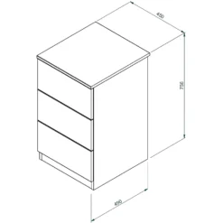 House Beautiful Honest Narrow Chest Of Drawers - Gloss White Slab (W) 450mm X (H) 756mm 9 House Beautiful Honest Narrow Chest Of Drawers - Gloss White Slab (W) 450mm X (H) 756mm -Curver Shop 13999820 1955005573075980