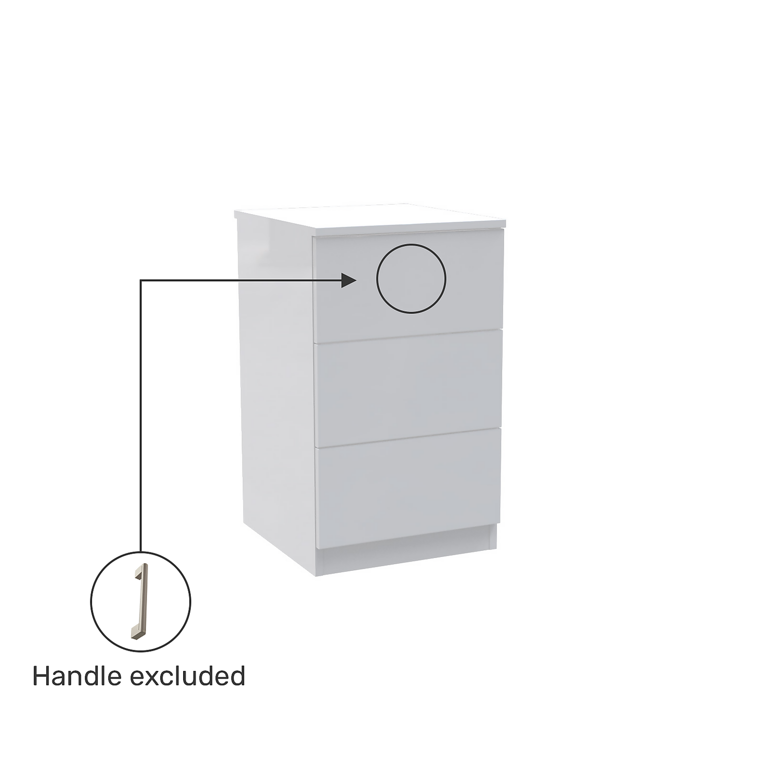 House Beautiful Honest Narrow Chest Of Drawers - Gloss White Slab (W) 450mm X (H) 756mm 3 House Beautiful Honest Narrow Chest Of Drawers - Gloss White Slab (W) 450mm X (H) 756mm - Image 3