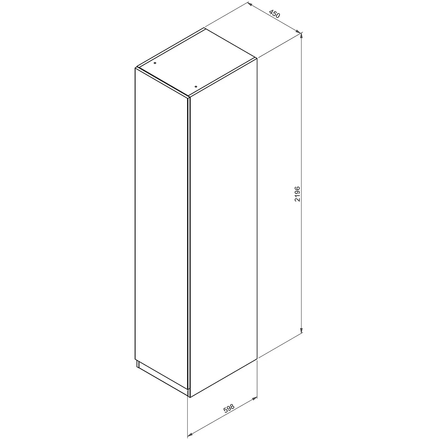 House Beautiful Escape Single Wardrobe, White Carcass - Gloss White Handleless Door (W) 450mm X (H) 2196mm 4 House Beautiful Escape Single Wardrobe, White Carcass - Gloss White Handleless Door (W) 450mm X (H) 2196mm - Image 4