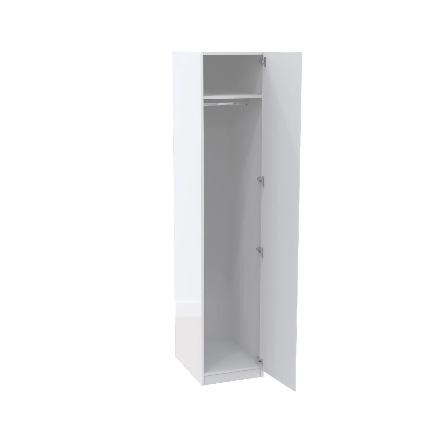 House Beautiful Escape Single Wardrobe, White Carcass - Gloss White Handleless Door (W) 450mm X (H) 2196mm 2 House Beautiful Escape Single Wardrobe, White Carcass - Gloss White Handleless Door (W) 450mm X (H) 2196mm - Image 2