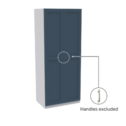 House Beautiful Realm Double Wardrobe, White Carcass - Navy Blue Shaker Doors (W) 900mm X (H) 2196mm -Curver Shop 13999836 4185007373350108