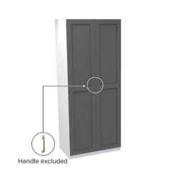 House Beautiful Realm Double Wardrobe, White Carcass - Carbon Grey Shaker Doors (W) 900mm X (H) 2196mm -Curver Shop 13999837 1145014911561939