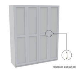 House Beautiful Realm Quad Wardrobe, White Carcass - White Shaker Doors (W) 1800mm X (H) 2196mm -Curver Shop 13999850 9995005574173605