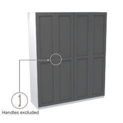 House Beautiful Realm Quad Wardrobe, White Carcass - Carbon Grey Shaker Doors (W) 1800mm X (H) 2196mm -Curver Shop 13999852 1965014911746133