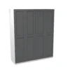 House Beautiful Realm Quad Wardrobe, White Carcass - Carbon Grey Shaker Doors (W) 1800mm X (H) 2196mm