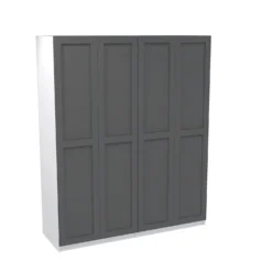 House Beautiful Realm Quad Wardrobe, White Carcass - Carbon Grey Shaker Doors (W) 1800mm X (H) 2196mm