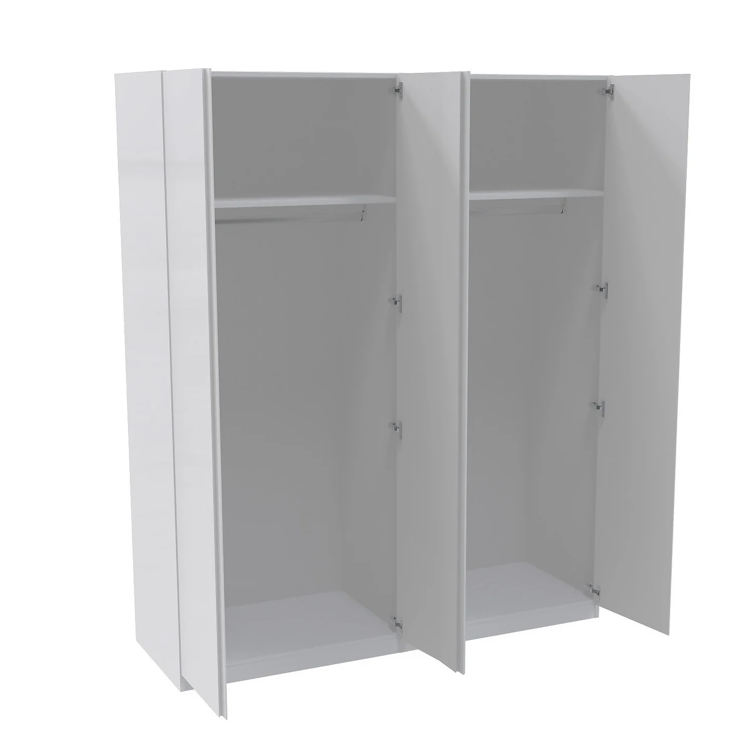 House Beautiful Escape Quad Wardrobe, White Carcass - Gloss White Handleless Doors (W) 1800mm X (H) 2196mm 2 House Beautiful Escape Quad Wardrobe, White Carcass - Gloss White Handleless Doors (W) 1800mm X (H) 2196mm - Image 2