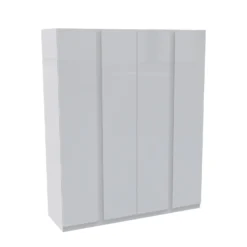 House Beautiful Escape Quad Wardrobe, White Carcass - Gloss White Handleless Doors (W) 1800mm X (H) 2196mm