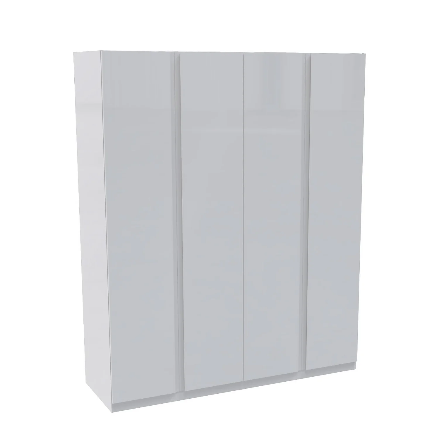 House Beautiful Escape Quad Wardrobe, White Carcass - Gloss White Handleless Doors (W) 1800mm X (H) 2196mm 1 House Beautiful Escape Quad Wardrobe, White Carcass - Gloss White Handleless Doors (W) 1800mm X (H) 2196mm