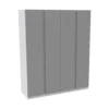 House Beautiful Escape Quad Wardrobe, White Carcass - Gloss Grey Handleless Doors (W) 1800mm X (H) 2196mm