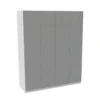 House Beautiful Honest Quad Wardrobe, White Carcass - Gloss Grey Slab Doors (W) 1800mm X (H) 2196mm