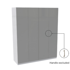 House Beautiful Honest Quad Wardrobe, White Carcass - Gloss Grey Slab Doors (W) 1800mm X (H) 2196mm -Curver Shop 13999857 6035005577644911