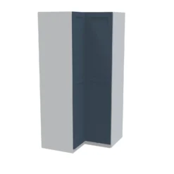 House Beautiful Realm Corner Wardrobe, White Carcass - Navy Blue Shaker Doors (W) 1053mm X (H) 2196mm
