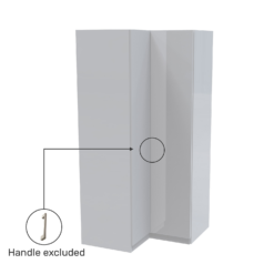 House Beautiful Honest Corner Wardrobe, White Carcass - Gloss White Slab Doors (W) 1053mm X (H) 2196mm -Curver Shop 13999864 1585012795476806