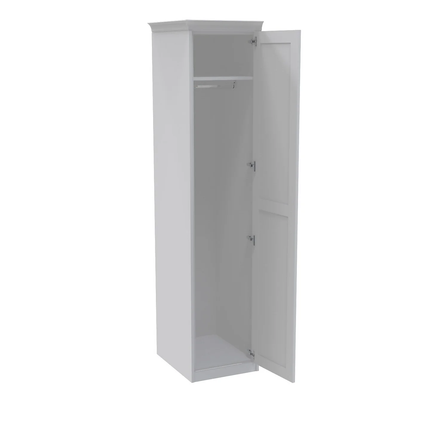 House Beautiful Realm Fitted Look Single Wardrobe, White Carcass - White Shaker Door (W) 551mm X (H) 2256mm 2 House Beautiful Realm Fitted Look Single Wardrobe, White Carcass - White Shaker Door (W) 551mm X (H) 2256mm - Image 2