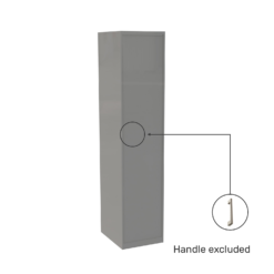 House Beautiful Honest Fitted Look Single Wardrobe, White Carcass - Gloss Grey Slab Door (W) 490mm X (H) 2226mm 6 House Beautiful Honest Fitted Look Single Wardrobe, White Carcass - Gloss Grey Slab Door (W) 490mm X (H) 2226mm -Curver Shop 13999873 7025005576722228