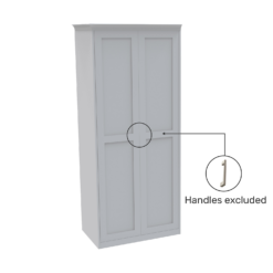 House Beautiful Realm Fitted Look Double Wardrobe, White Carcass - White Shaker Doors (W) 1001mm X (H) 2256mm -Curver Shop 13999874 8025005586088690