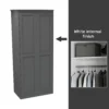 House Beautiful Realm Fitted Look Double Wardrobe, White Carcass - Carbon Grey Shaker Doors (W) 1001mm X (H) 2256mm