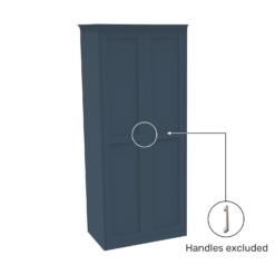 House Beautiful Realm Fitted Look Double Wardrobe, White Carcass - Navy Blue Shaker Doors (W) 1001mm X (H) 2256mm -Curver Shop 13999880 1245005586443956