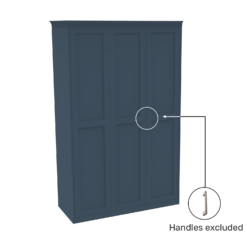 House Beautiful Realm Fitted Look Triple Wardrobe, White Carcass - Navy Blue Shaker Doors (W) 1451mm X (H) 2256mm 7 House Beautiful Realm Fitted Look Triple Wardrobe, White Carcass - Navy Blue Shaker Doors (W) 1451mm X (H) 2256mm -Curver Shop 13999886 2935005586164605