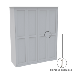 House Beautiful Realm Fitted Look Quad Wardrobe, White Carcass - White Shaker Doors (W) 1901mm X (H) 2256mm -Curver Shop 13999890 5335005586444466