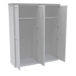 House Beautiful Realm Fitted Look Quad Wardrobe, White Carcass - White Shaker Doors (W) 1901mm X (H) 2256mm -Curver Shop 13999890 9355007395276916
