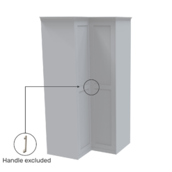 House Beautiful Realm Fitted Look Corner Wardrobe, White Carcass - White Shaker Doors (W) 1103mm X (H) 2256mm -Curver Shop 13999898 6525012795526903