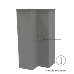 House Beautiful Realm Fitted Look Corner Wardrobe, White Carcass - Grey Shaker Doors (W) 1103mm X (H) 2256mm -Curver Shop 13999899 1025006037206604