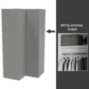 House Beautiful Escape Fitted Look Corner Wardrobe, White Carcass - Gloss Grey Handleless Doors (W) 1073mm X (H) 2226mm